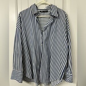 ZARA women’s size LG tunic style- blue and white stripes